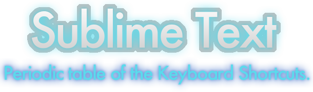 Sublime Text |Periodic table of the Keyboard Shortcuts. 